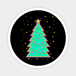 Neon Christmas Tree Magnet